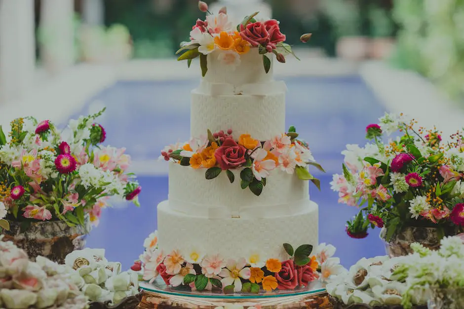 A picture of a delicious and beautifully designed Costco wedding cake