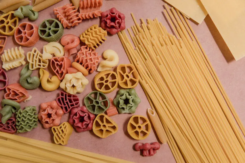 Image of various types of pasta to accompany the text
