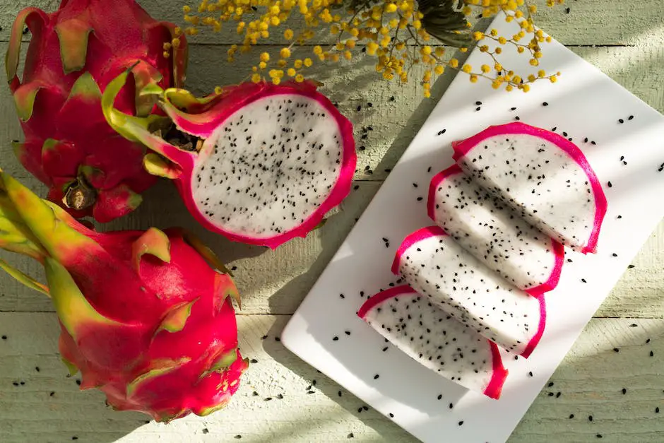 A bowl of frozen dragon fruit chunks, with vibrant pink flesh and black seeds, ready to be used in various recipes.