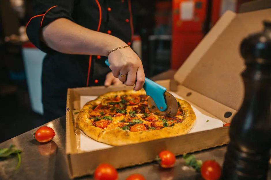 A helpful image demonstrating the proper technique for slicing a pizza