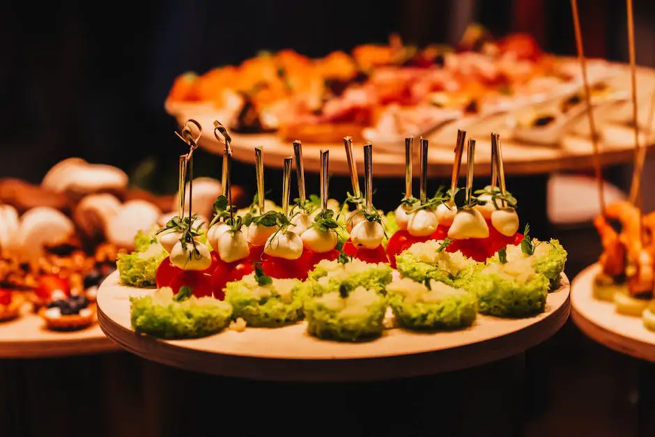 A diverse selection of food platters displayed on a table.