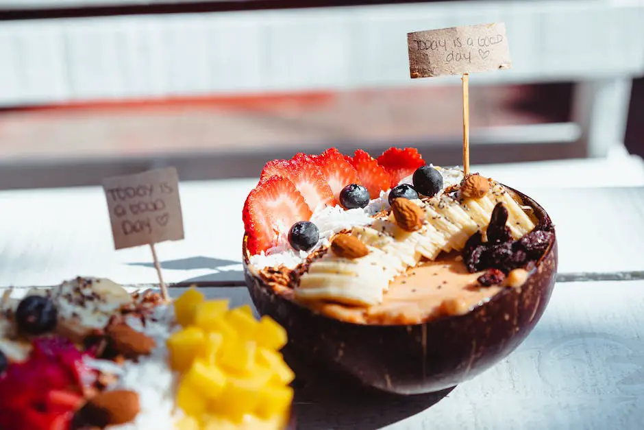 Acai bowl with fresh fruits, granola, and acai mix, served in a bowl.