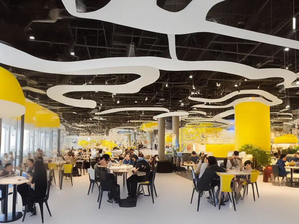 The IKEA restaurant is a family-friendly place where parents can relax and catch up while their kids have fun in the nearby play area. The child-friendly menu offers a variety of dishes and the play area is filled with fun, educational activities for different age groups.