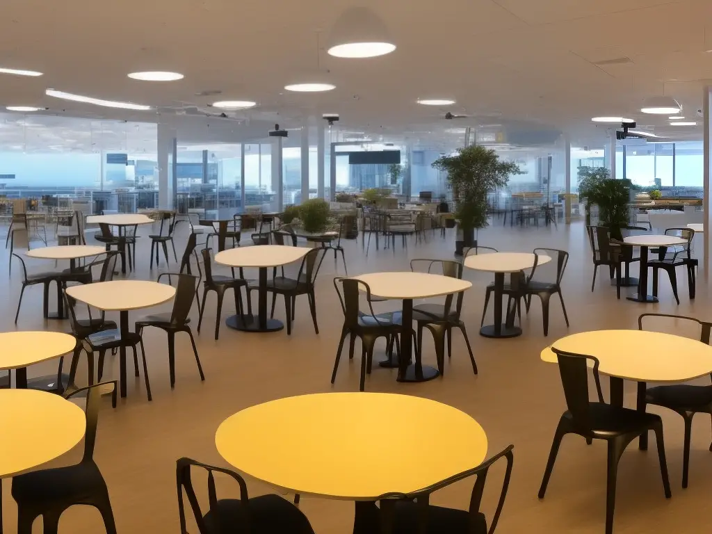 Picture of the cafeteria-style seating arrangement in the IKEA restaurant in Tempe, Arizona.