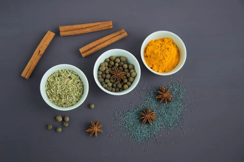 A close-up image of various ingredients used for marinades and seasonings, including soy sauce, garlic, lime, honey, herbs, salt, pepper, chili powder, cumin, oregano, paprika, onion powder, and crushed red pepper flakes.