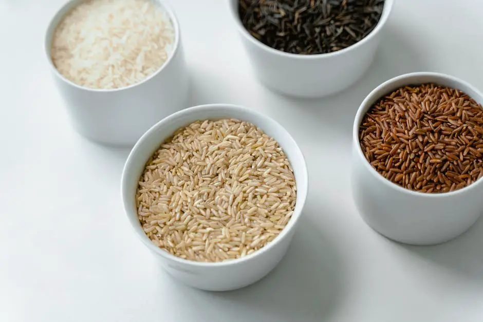 A diverse selection of rice varieties displayed in different bowls, representing Costco's wide range of rice options.